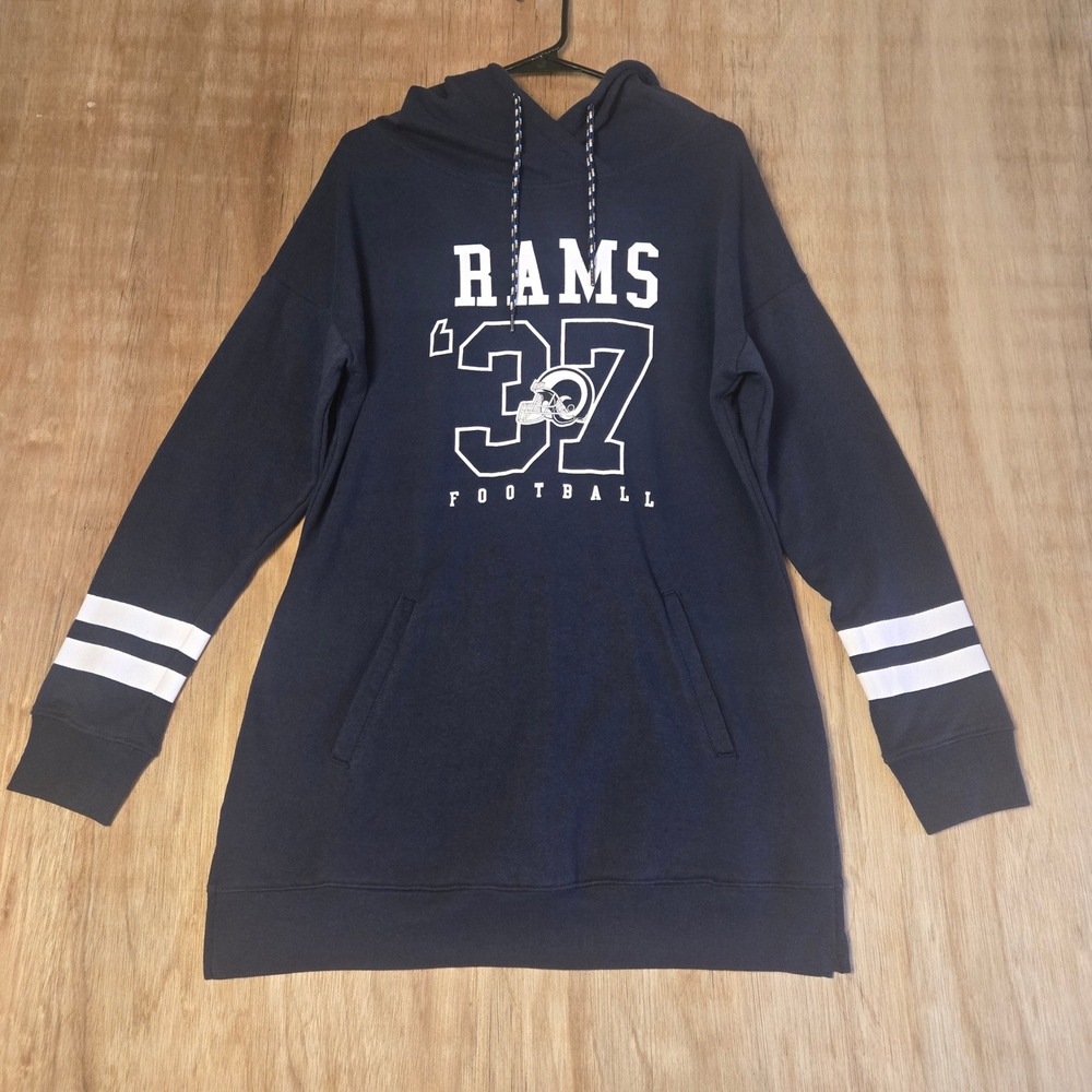 Los Angeles Rams Football Hoodie Navy Blue Tunic Sweatshirt XL NFL Team Apparel